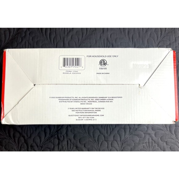 SUNBEAM CLASSIC STEAM IRON, NON-STICK PLATE W/PRECISION TIP #32610003 OPEN BOX - Picture 4 of 16